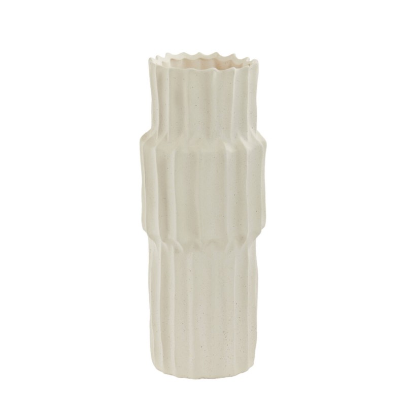 VASE NGBO RIBBED CERAMICS CREAM 36